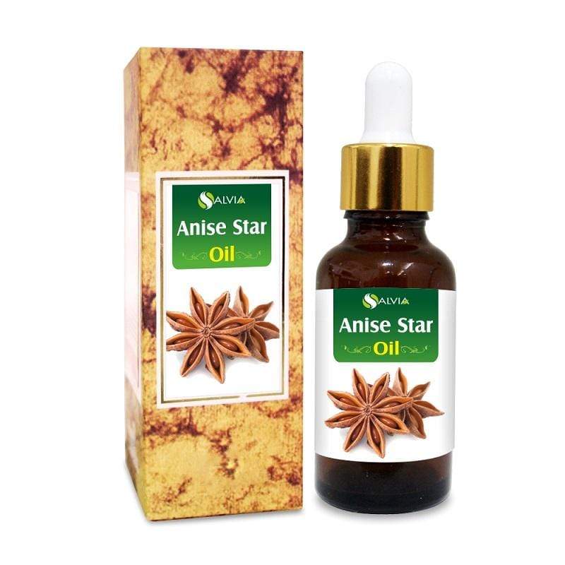 Salvia Natural Essential Oils 10ml Anise Star Essential Oil, 100% Pure Undiluted & Natural, For Aromatherapy, Eases Cough & Cold, Reduces Tension, Diminishes Acne